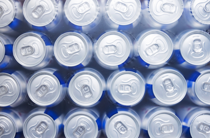 Plastic packaging of aluminium beer cans
