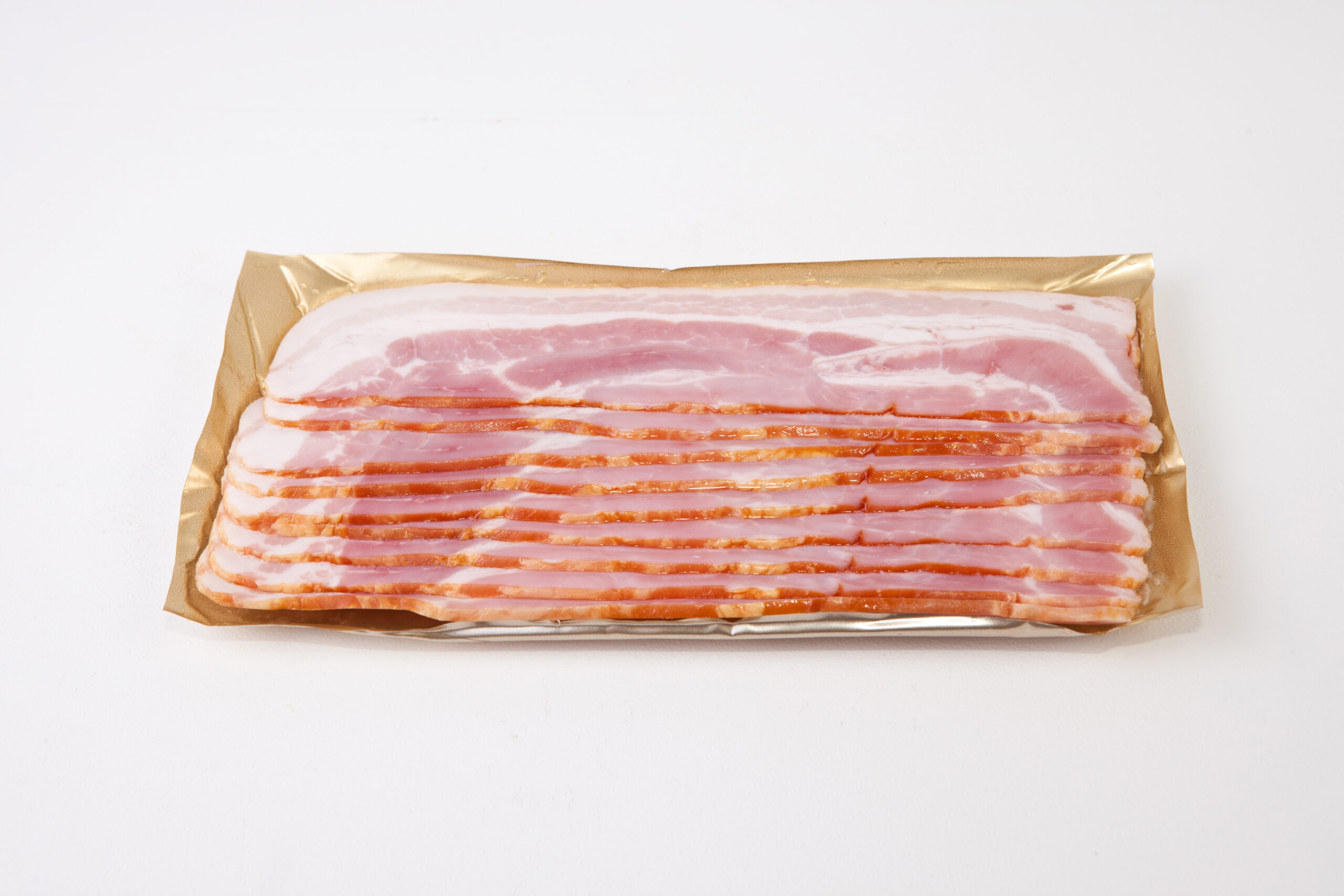 Bacon,Slices,On,The,Package,,Isolated,On,White,Background